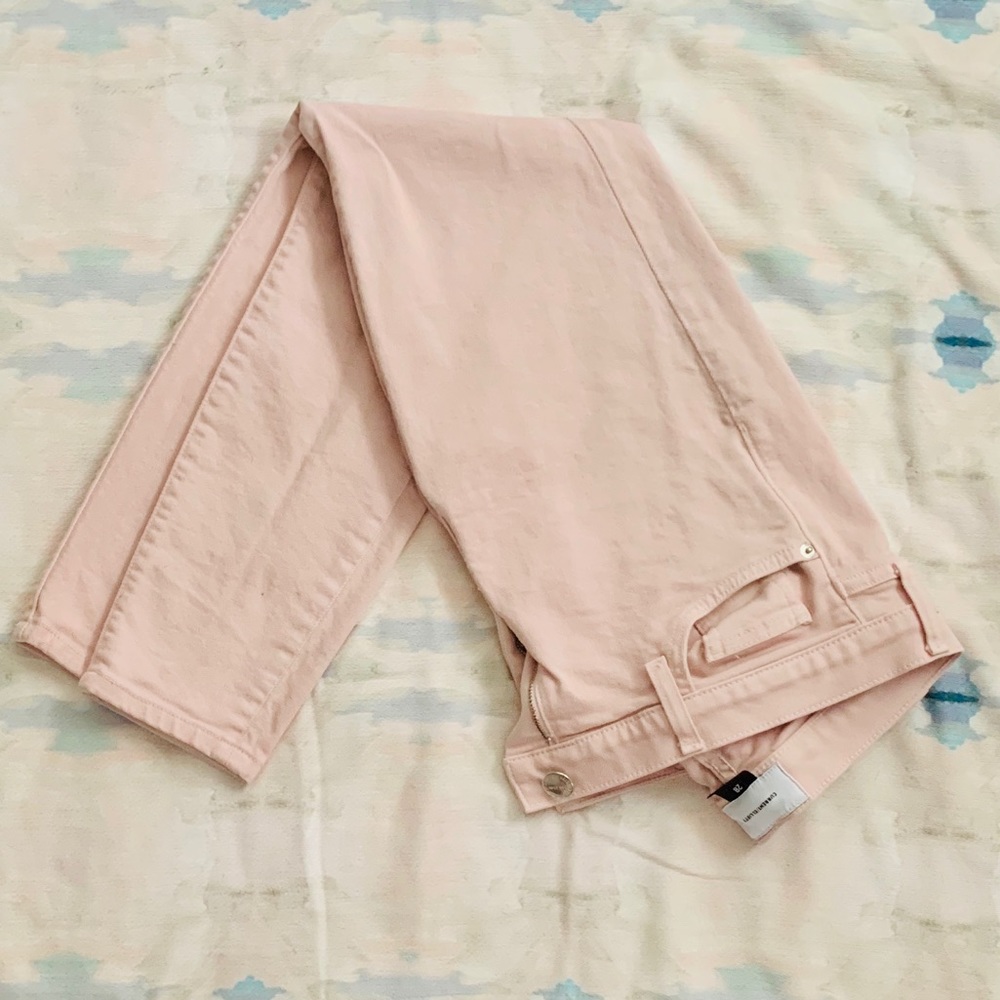 Current/Elliot Pink Denim Straight Leg Jeans